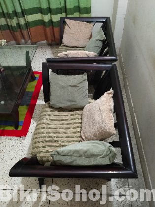 5 seat Sofa with glass centre table